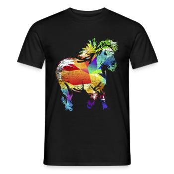 Shetlandpony Geschenk - Männer T-Shirt - Schwarz - Vorne - AI Model Male 178 light (178cm)