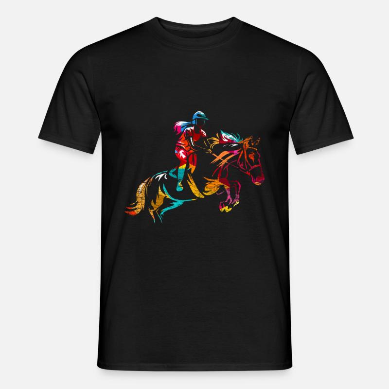 Springreiten Geschenk - Männer T-Shirt - Schwarz