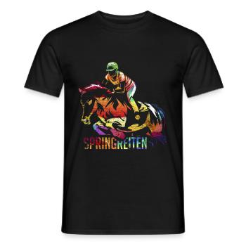 Show jumping show jumper gift - Men's T-Shirt - black - Front - AI Model Male 178 light (178cm)