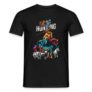 Chasse à la remorque, chasse, sport canin - T-shirt homme - noir - Devant - AI Model Male 178 light (178cm)