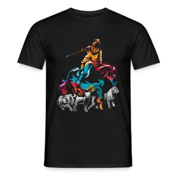 Chasse aux dragons - T-shirt homme - noir - Devant - AI Model Male 178 light (178cm)