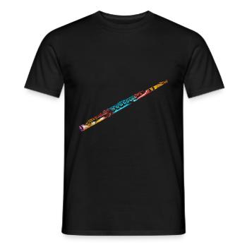 Western concert flutes gift - Men's T-Shirt - black - Front - AI Model Male 178 light (178cm)