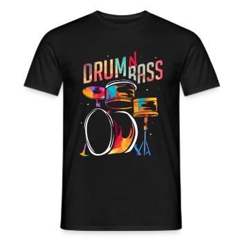 Batterie et basse - T-shirt homme - noir - Devant - AI Model Male 178 light (178cm)