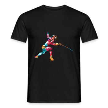 Cadeau d'escrime - T-shirt homme - noir - Devant - AI Model Male 178 light (178cm)