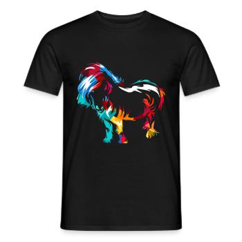 Shetlandpony Geschenk - Männer T-Shirt - Schwarz - Vorne - AI Model Male 178 light (178cm)
