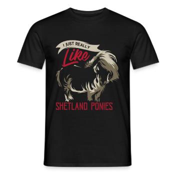 Shetlandpony - Männer T-Shirt - Schwarz - Vorne - AI Model Male 178 light (178cm)