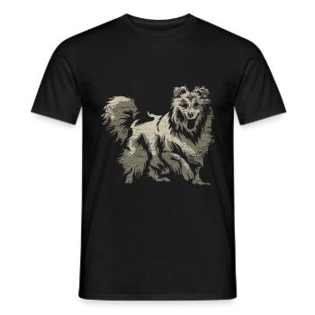 Shetland Chien de berger Cadeau - T-shirt homme - noir - Devant - AI Model Male 178 light (178cm)
