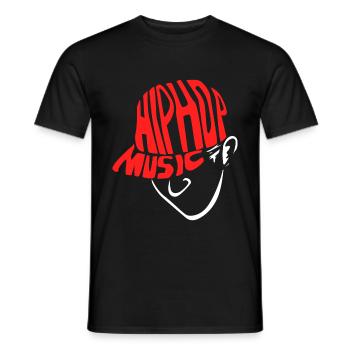 Hip hop - T-shirt homme - noir - Devant - AI Model Male 178 light (178cm)