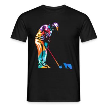 Minigolf - Männer T-Shirt - Schwarz - Vorne - AI Model Male 178 light (178cm)