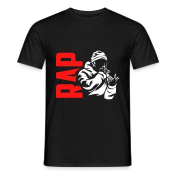 rap - T-shirt homme - noir - Devant - AI Model Male 178 light (178cm)