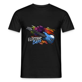 E-Bass Geschenk - Männer T-Shirt - Schwarz - Vorne - AI Model Male 178 light (178cm)