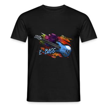 E-Bass Geschenk - Männer T-Shirt - Schwarz - Vorne - AI Model Male 178 light (178cm)