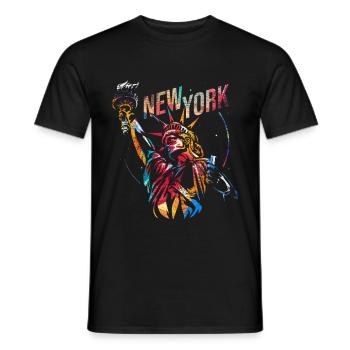 New York Statue of Liberty - Men's T-Shirt - black - Front - AI Model Male 178 light (178cm)
