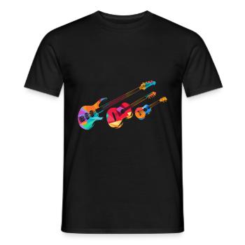 Minimal Musik - Männer T-Shirt - Schwarz - Vorne - AI Model Male 178 light (178cm)