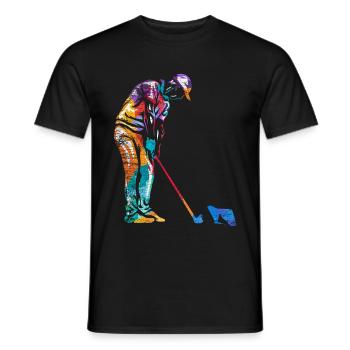 Minigolf Geschenk - Männer T-Shirt - Schwarz - Vorne - AI Model Male 178 light (178cm)