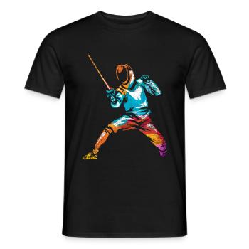 Escrime - T-shirt homme - noir - Devant - AI Model Male 178 light (178cm)