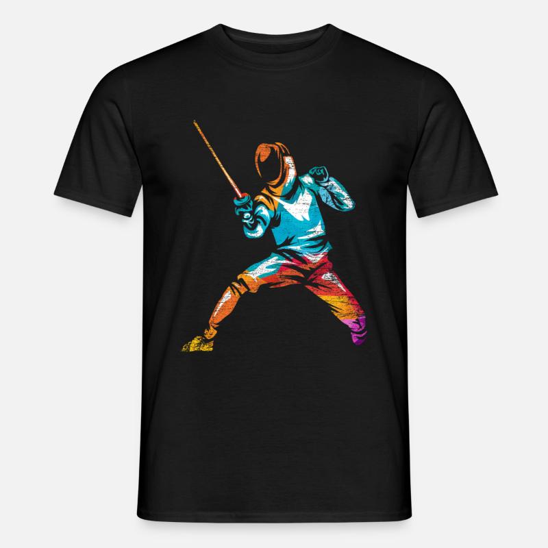 Fechten - Männer T-Shirt - Schwarz