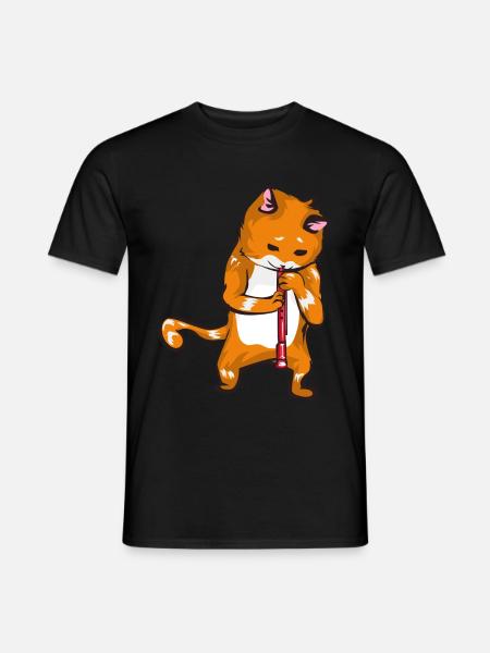 Oboe Cat - Men's T-Shirt - black