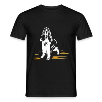 English Springer Spaniel - Männer T-Shirt - Schwarz - Vorne - AI Model Male 178 light (178cm)