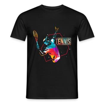 Tennis Sport Gift - Men's T-Shirt - black - Front - AI Model Male 178 light (178cm)