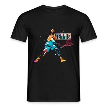 Tennis Sport Gift - Men's T-Shirt - black - Front - AI Model Male 178 light (178cm)