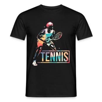 Tennis Sport Gift - Men's T-Shirt - black - Front - AI Model Male 178 light (178cm)