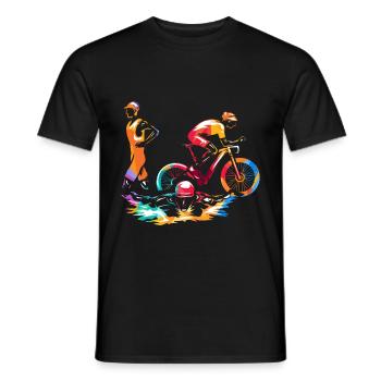 Triathlon Sport - Männer T-Shirt - Schwarz - Vorne - AI Model Male 178 light (178cm)