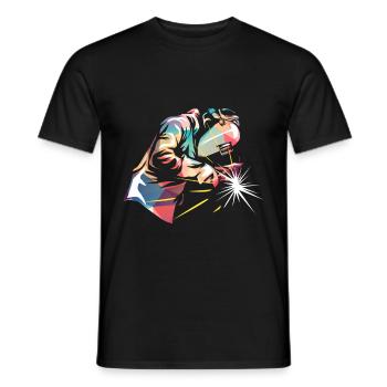 Welder welding - Men's T-Shirt - black - Front - AI Model Male 178 light (178cm)