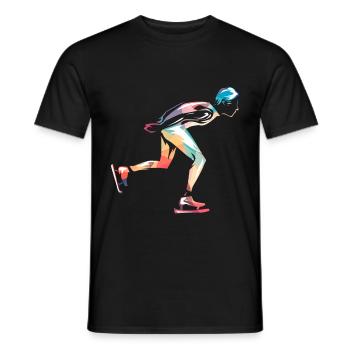 Schlittschuhlaufen - Männer T-Shirt - Schwarz - Vorne - AI Model Male 178 light (178cm)