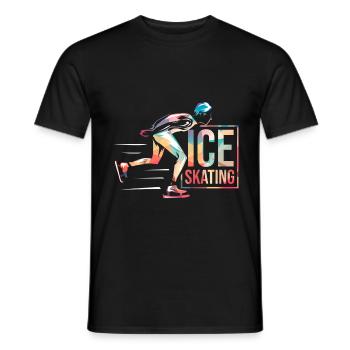 Schlittschuhlaufen - Männer T-Shirt - Schwarz - Vorne - AI Model Male 178 light (178cm)