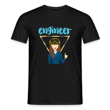 Engineer engineer woman - Men's T-Shirt - black - Front - AI Model Male 178 light (178cm)