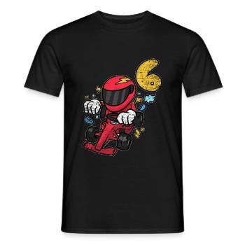 6. Geburtstag Rennauto Rennfahrer - Männer T-Shirt - Schwarz - Vorne - AI Model Male 178 light (178cm)