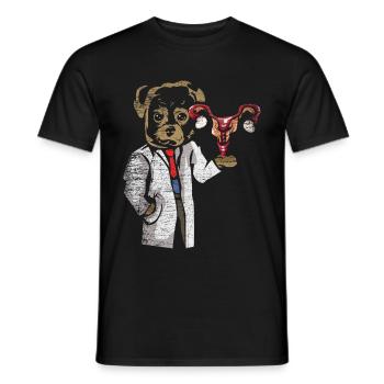 Gynecologist dog - Men's T-Shirt - black - Front - AI Model Male 178 light (178cm)