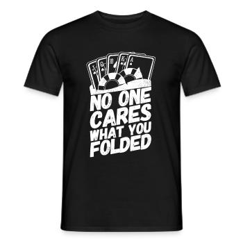 Poker Pokern Karten Sprüche Folded - Männer T-Shirt - Schwarz - Vorne - AI Model Male 178 light (178cm)
