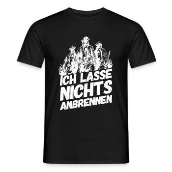 Feuerwehr Sprüche Anbrennen - Männer T-Shirt - Schwarz - Vorne - AI Model Male 178 light (178cm)