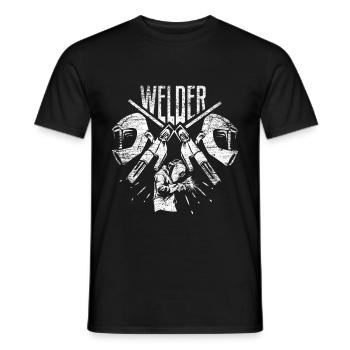 Welder welding - Men's T-Shirt - black - Front - AI Model Male 178 light (178cm)