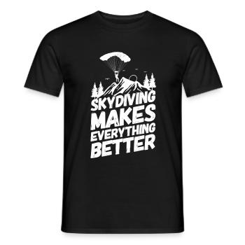 Parachute Skydiving Better - Men's T-Shirt - black - Front - AI Model Male 178 light (178cm)