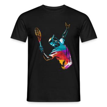 Tennis sport - Men's T-Shirt - black - Front - AI Model Male 178 light (178cm)