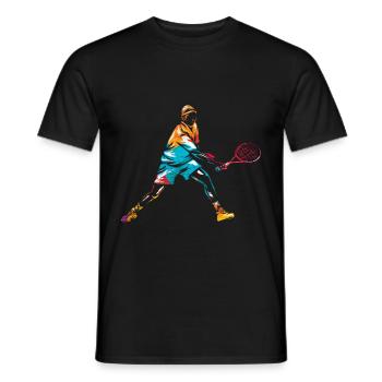 Tennis sport - Men's T-Shirt - black - Front - AI Model Male 178 light (178cm)