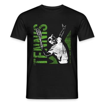 Tennis sport - Men's T-Shirt - black - Front - AI Model Male 178 light (178cm)
