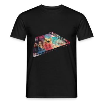 Box zither dulcimer - Men's T-Shirt - black - Front - AI Model Male 178 light (178cm)