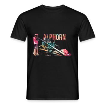 Alphorn - Männer T-Shirt - Schwarz - Vorne - AI Model Male 178 light (178cm)