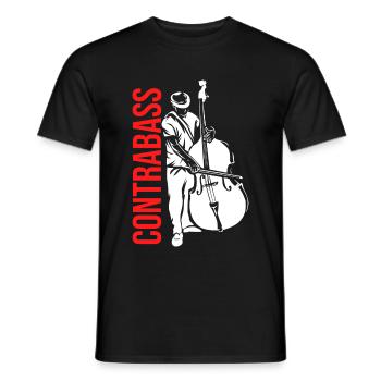 Musicien de contrebasse - T-shirt homme - noir - Devant - AI Model Male 178 light (178cm)