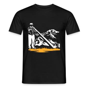 Alphorn Alps - Men's T-Shirt - black - Front - AI Model Male 178 light (178cm)