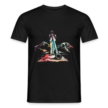 Alphorn Alpen - Männer T-Shirt - Schwarz - Vorne - AI Model Male 178 light (178cm)