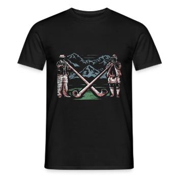 Alphorn Alpen - Männer T-Shirt - Schwarz - Vorne - AI Model Male 178 light (178cm)