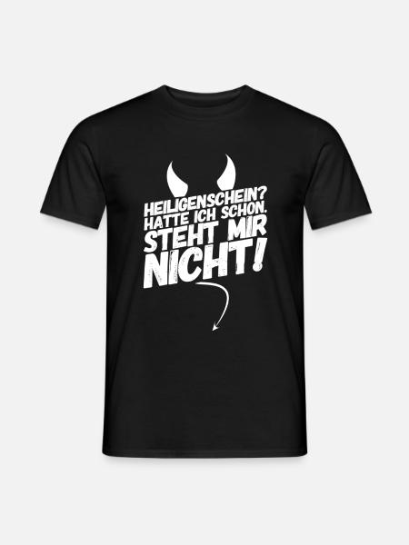 Heiligenschein Teufel Spruch - Männer T-Shirt - Schwarz