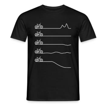 Vélo vélos roue nature - T-shirt homme - noir - Devant - AI Model Male 178 light (178cm)