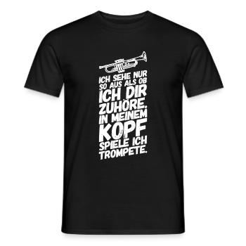Trompete Trompeten Trompeter Kopf - Männer T-Shirt - Schwarz - Vorne - AI Model Male 178 light (178cm)