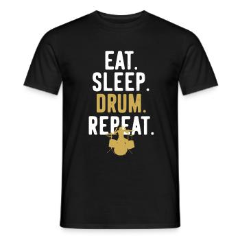 Drums drummer repeat - Men's T-Shirt - black - Front - AI Model Male 178 light (178cm)